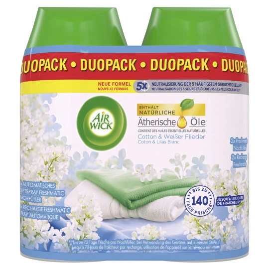 Airwick Freshmatic Max Cotton & Weißer Flieder NF 2x 250ML 3 Airwick Freshmatic Max Cotton & Weißer Flieder NF 2x 250ML