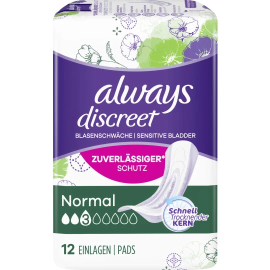 Always® Discreet Slipeinlagen Normal 12ST 3 Always® Discreet Slipeinlagen Normal 12ST