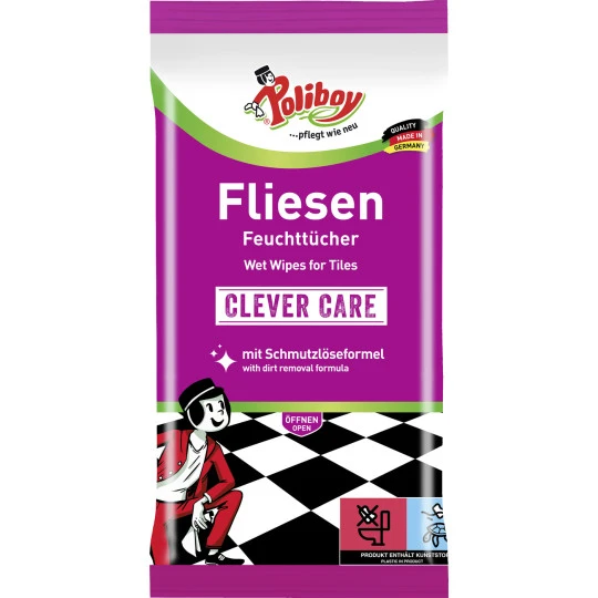 Poliboy Fliesen Feuchttücher 15ST 3 Poliboy Fliesen Feuchttücher 15ST
